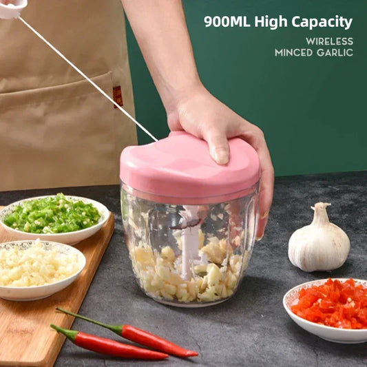 Home Kitchen Manual Ginger Grinder Garlic Mud Splasher Multifunctional Vegetable Cutter Handheld Meat Grinder Modern Minimalist