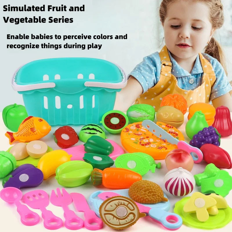 5 PCs Set DIY Fruit Cutting Music Toy Simulation Vegetable Fruit and Vegetable Children's Toy Girl Boy Kitchen Food Set