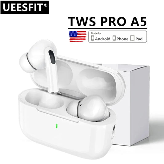 UEESFIT TWS Wireless Bluetooth Earphones Active Noise Cancelling ANC Sport Headphones HiFI Stereo Sound Headset Earbuds With Mic
