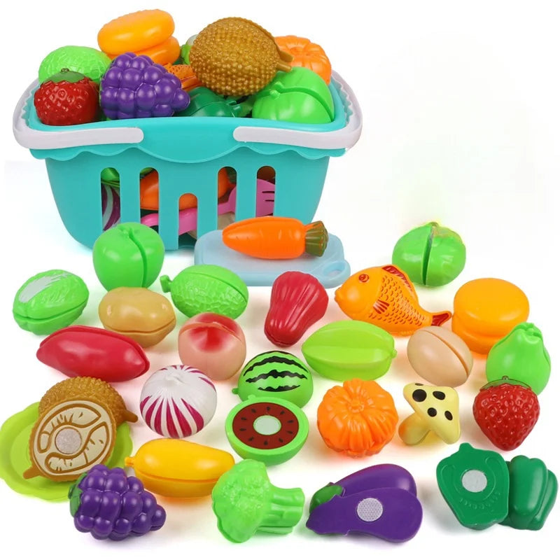 5 PCs Set DIY Fruit Cutting Music Toy Simulation Vegetable Fruit and Vegetable Children's Toy Girl Boy Kitchen Food Set