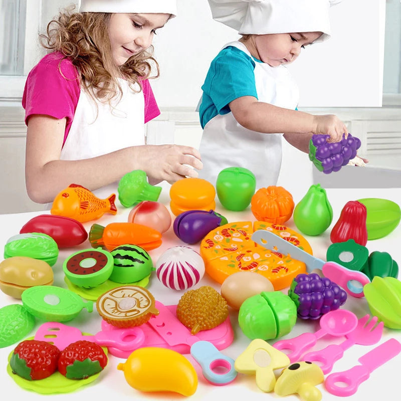 5 PCs Set DIY Fruit Cutting Music Toy Simulation Vegetable Fruit and Vegetable Children's Toy Girl Boy Kitchen Food Set