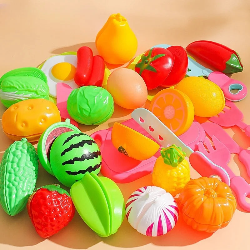 5 PCs Set DIY Fruit Cutting Music Toy Simulation Vegetable Fruit and Vegetable Children's Toy Girl Boy Kitchen Food Set