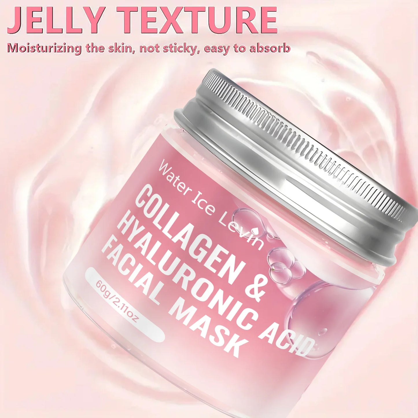 Collagen & Hyaluronic Acid Facial Mask with Niacinamide, Moisturizing Firming Anti Aging Face Mask 60g